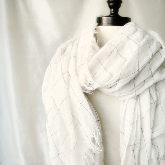 Windowpane Plaid Scarf - Picture 2 of 3